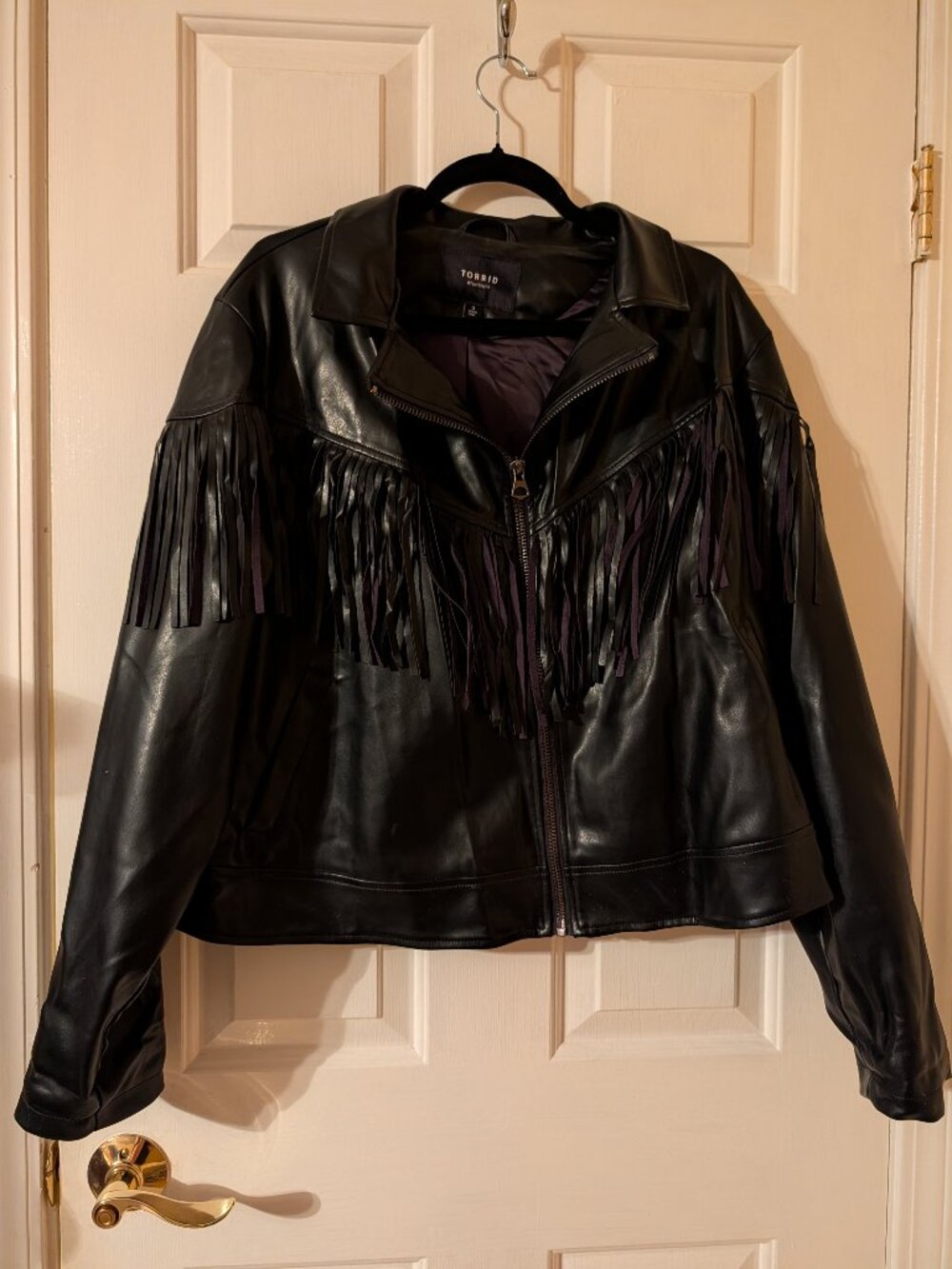 Torrid Fringe Faux Leather Jacket ~ 3/3X/22-24